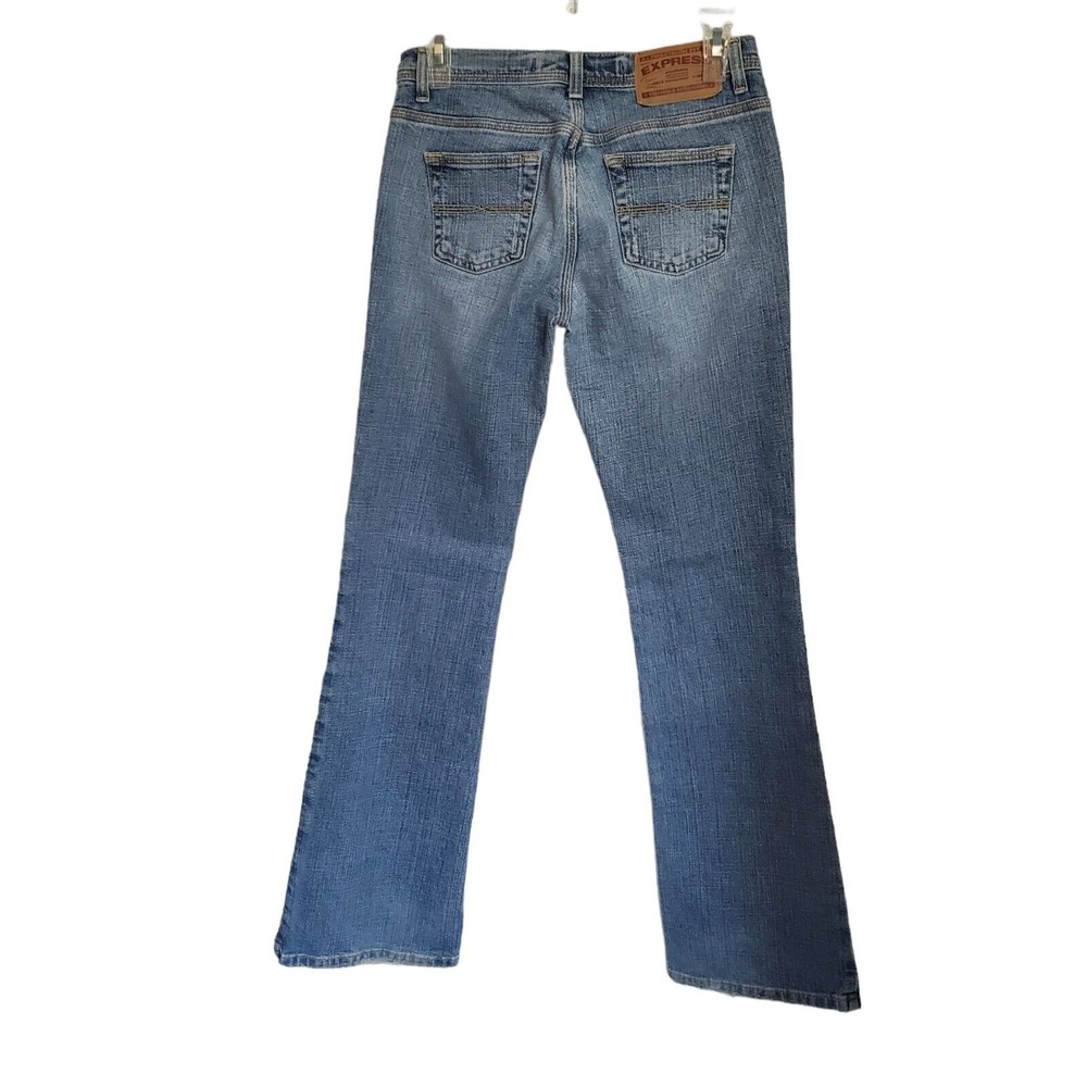 Express Precsion Fit Womens Sarula Jeans Size 4R Medium Wash Blue Denim Low Rise